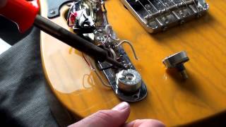 How to Replace a Fender Telecaster CTS Volume or Tone Pot for beginners [upl. by Ilahtan205]