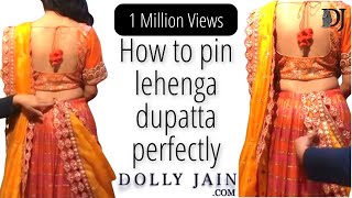 Dolly Jains TIPS on How to Pin your Dupatta Perfectly for style  Must see  Lehenga Dupatta [upl. by Zehc60]