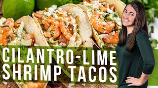 How to Make CilantroLime Shrimp Tacos  The Stay At Home Chef [upl. by Abshier]