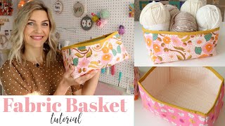 Easy Fabric Basket Sewing Tutorial [upl. by Ahselaf]