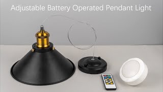 How to install a Battery Operated Pendant Light without electrical hard wiring work [upl. by Manton694]