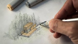 Sketch like an Architect Techniques  Tips from a Real Project [upl. by Oinolopa751]