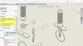 Assembly Drawing  SolidWorks 2018 Tutorial [upl. by Gaskill]