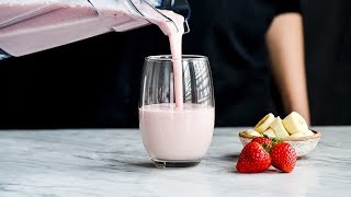 How to make the best Strawberry Banana Smoothie [upl. by Ardnassac]