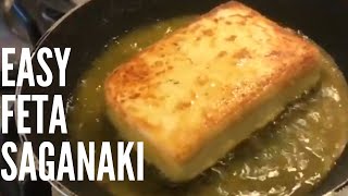 Greek Feta Saganaki Fried [upl. by Enilegna]