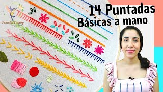 BORDADO A MANO PARA PRINCIPIANTES PASO A PASO 😘 14 PUNTADAS BÁSICAS QUE DEBES APRENDER [upl. by Enrahs]