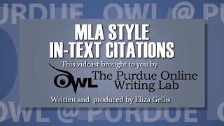 MLA Style InText Citations 8th Ed 2016 [upl. by Langbehn]