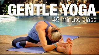 Gentle 45 Minute Tropical Yoga Class  Five Parks Yoga [upl. by Enneyehs908]