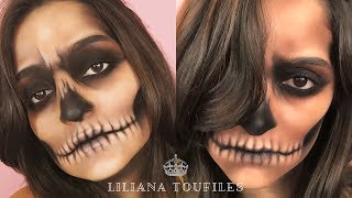 EASY SKULL MAKEUP TUTORIAL  Halloween Makeup [upl. by Aicileb]