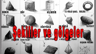 Ders 3 Üç Boyutlu Geometrik Şekiller  Karakalem Şekil ve Gölgelendirme çalışması [upl. by Swift445]