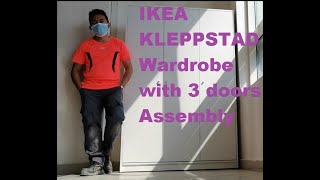 IKEA KLEPPSTAD Wardrobe with 3 doors assembly [upl. by Nnylyram]