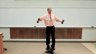 Angular Momentum Demo Platform and Dumbbells [upl. by Rawlinson]