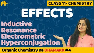 GOC Class 11  Inductive effect  Resonance  Electromeric  Hyperconjugation  CBSE NEET JEE [upl. by Witty]