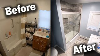 Bathroom Remodel TimeLapse  DIY Renovation Start to Finish [upl. by Killoran]