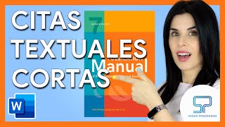 🟠 Citas Textuales MENOS de 40 Palabras APA 7ma edición [upl. by Suruat]