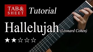 Hallelujah Leonard Cohen  Fingerstyle Lesson  TAB [upl. by Kalina772]