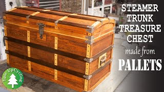 Steamer Trunk Treasure Chest Made From Reclaimed Pallet Wood [upl. by Calva]