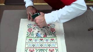 How To Frame A Cross Stitch  Demo Of Needlework Framing [upl. by Cowie]