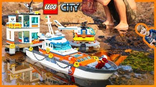 Lego City Coast Guard Headquarters Epic Sea Rescue Mission  Time Lapse Build [upl. by Dympha]