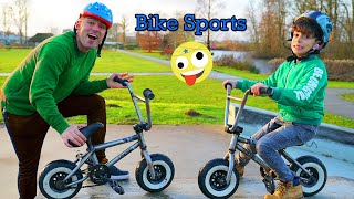 Jason and Alex play bike sports in park [upl. by Fedak]