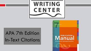 APA Style 7th Edition InText Citations [upl. by Secnarfyram]