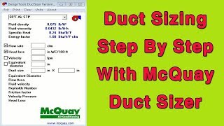 Duct Sizing Step By Step With McQuay Duct Sizer [upl. by Eeldarb]