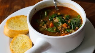 French Green Lentil Soup Recipe [upl. by Atinek371]