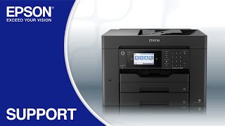 Epson WorkForce WF7840  Wireless Setup Using the Control Panel [upl. by Aleek]