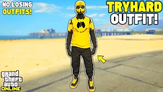 GTA 5 ONLINE EASY BLACK JOGGERS RIPPED SHIRT GLITCH TRYHARD MODDED OUTFIT 153 NO TRANSFER GLITCH [upl. by Namyw]