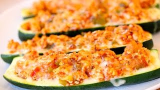 TURKEY STUFFED ZUCCHINI BOATS  Clean amp Delicious® [upl. by Mahan]