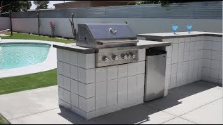 HOW TO Build a custom BBQ amp Fire Pit with cement blocks [upl. by Uhsoj378]