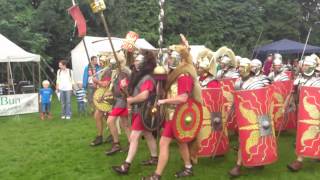 Roman Reenactment at the Amphitheatre in Caerleon Marching In [upl. by Names857]