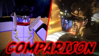 Star Platinum Moves Comparison N the Jojo Game [upl. by Aerdnu]