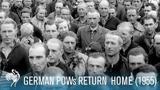 WWII German Prisoners Return Home 1955  British Pathé [upl. by Meredith]