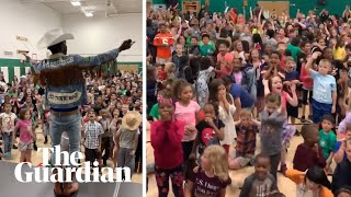 Lil Nas X treats Ohio schoolchildren with special show after their performance went viral [upl. by Annaik]