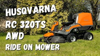 Husqvarna RC320 Ts AWD Ride On Mower With Auger Collector [upl. by Ursel307]