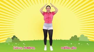 Head Shoulders Knees amp Toes in Spanish  by Native Speaker  Cabeza Hombros Rodillas y Pies [upl. by Inasah]