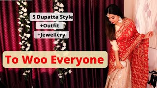 5 Dupatta Draping Styles You MUST Try  How To Wear Dupatta this Wedding Season  GulzBeauty [upl. by Yraillih]