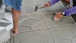 How to stampmould concrete cement flooring [upl. by Funch299]