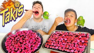 FIRE TAKIS SUSHI CHALLENGE • Mukbang amp Recipe [upl. by Nodle]