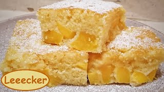 Blitzkuchen Extrem saftiger Pfirsichkuchen und perfekter Anfängerkuchen juicy peach cake [upl. by Dre]