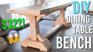 DIY Dining Table Bench  ONLY 32 IN LUMBER [upl. by Roer]