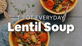 1Pot Everyday Lentil Soup  Minimalist Baker Recipes [upl. by Ahsinor]