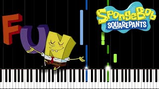 FUN Song  SpongeBob SquarePants EASY Piano Tutorial [upl. by Leamhsi631]