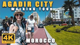 AGADIR City 4KUHD Walking tour  Morocco [upl. by Aicirtal]