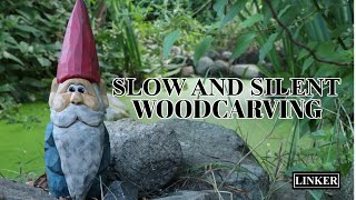 Wood Carving a Garden Gnome no talking [upl. by Quackenbush]