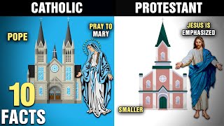 10 Differences Between CATHOLIC and PROTESTANT Christians [upl. by Creight]