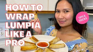 HOW TO WRAP THE PERFECT LUMPIA Filipino Spring Roll [upl. by Orman]