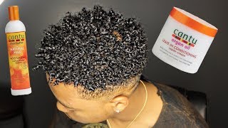 GET CURLY HAIR FOR BLACK MEN FT CANTU PRODUCTS [upl. by Bonnette]