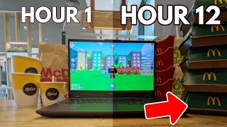 i SPENT 12 HOURS at MCDONALDS playing Pet Simulator X [upl. by Elocen]